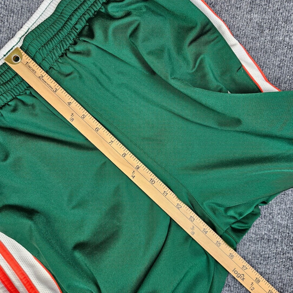 Vintage Adidas Track Pants Men's XL Green Orange Three Stripe Baggy Y2K 2000s - Picture 4 of 12
